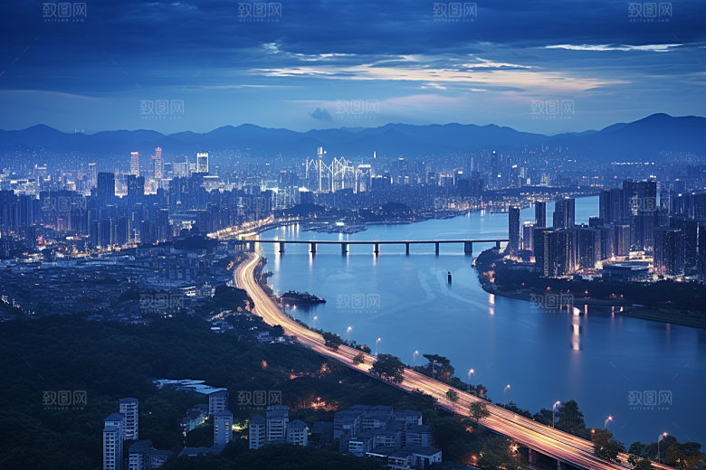 杭州城市风光江南旅行摄影图