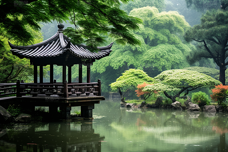 杭州城市风光地标景色摄影图