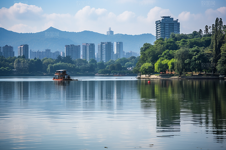 杭州城市风光都市旅行摄影图
