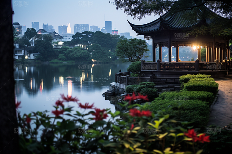 杭州城市风光旅行国内游摄影图