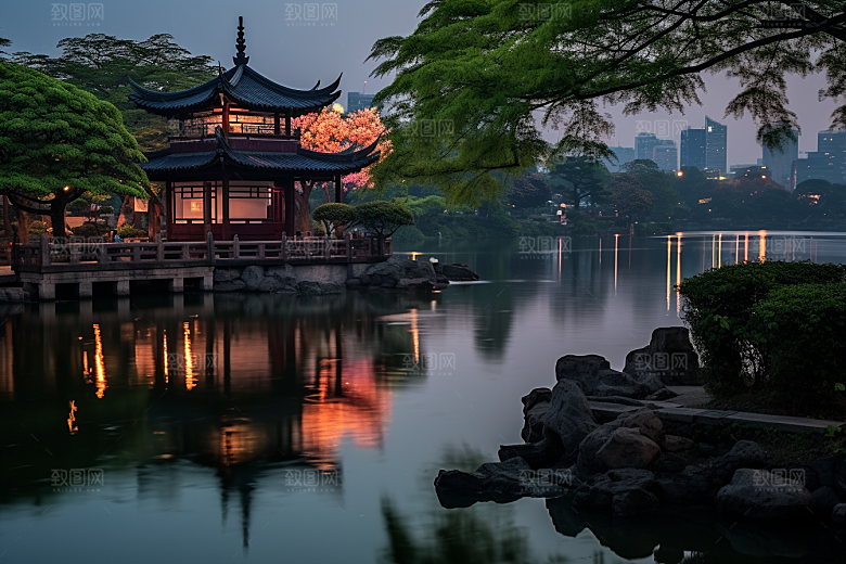 杭州城市风光都市旅行摄影图