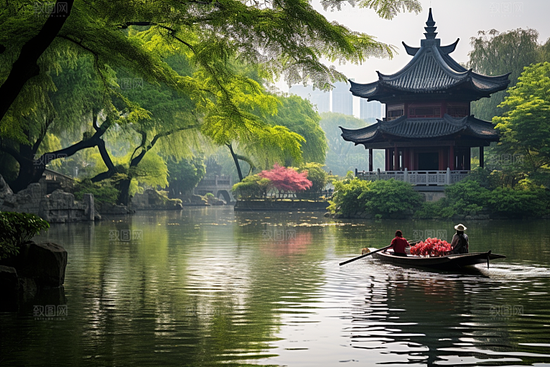 杭州城市风光地标风景摄影图