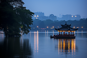 杭州城市风光地标风景摄影图