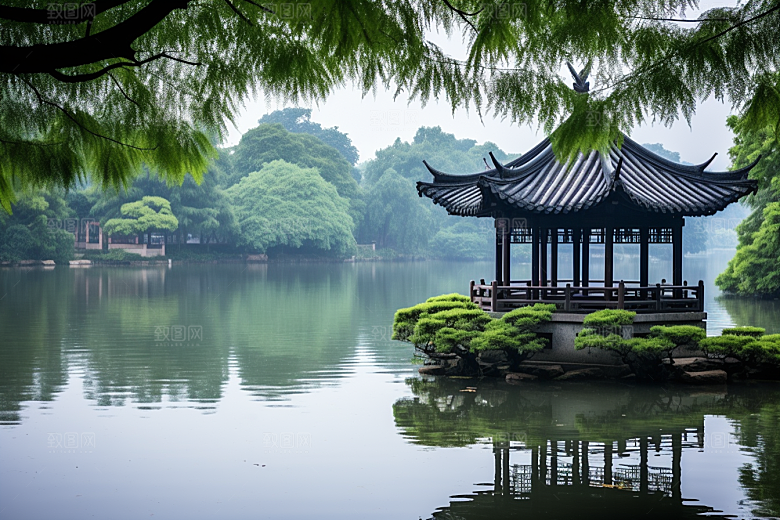 杭州城市风光南宋古都风景摄影图
