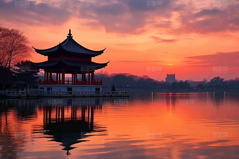杭州城市风光旅行高清摄影图