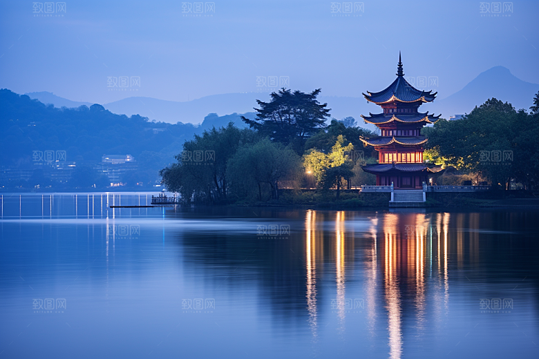 杭州城市风光国内游旅行摄影图