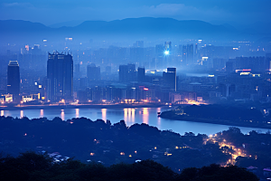 杭州城市风光都市景色摄影图