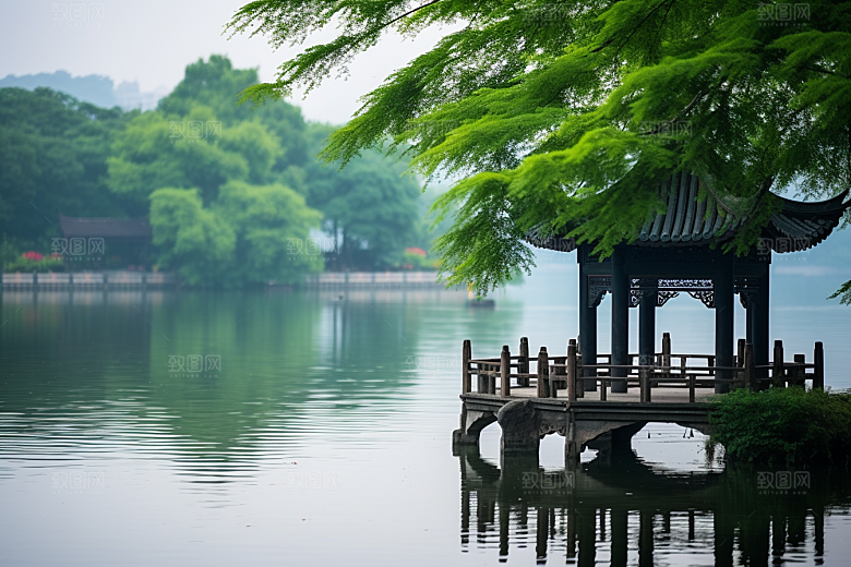 杭州城市风光地标景色摄影图