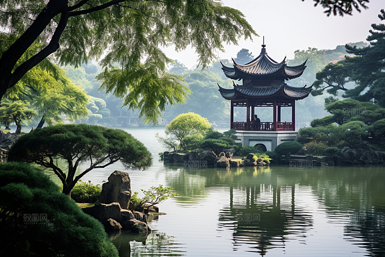 杭州城市风光国内游都市摄影图