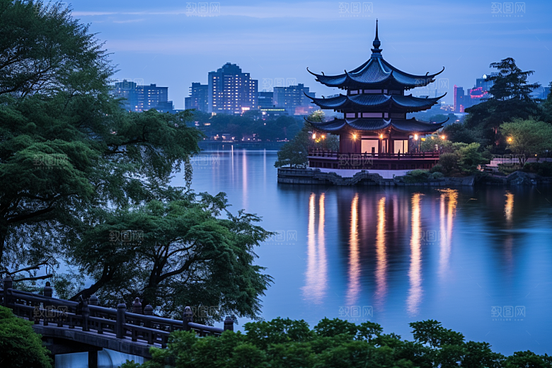 杭州城市风光都市旅行摄影图