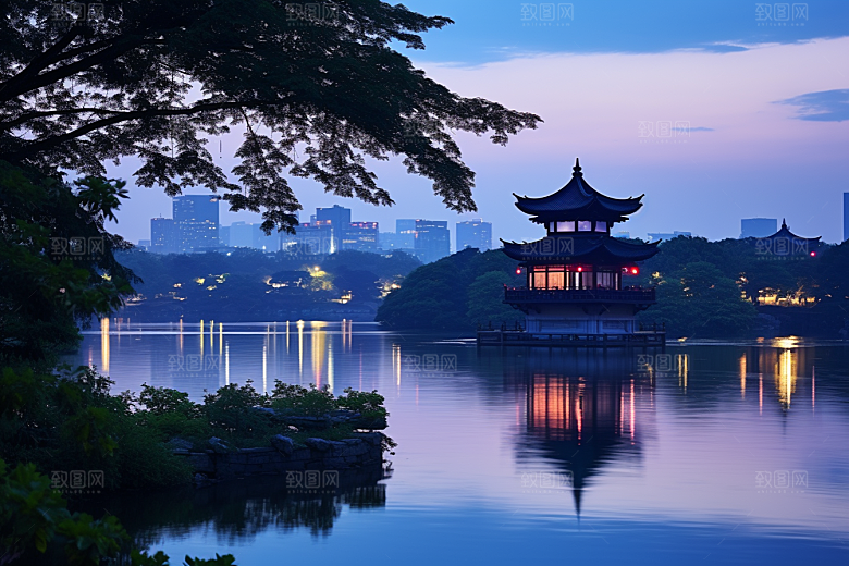 杭州城市风光高清江南摄影图