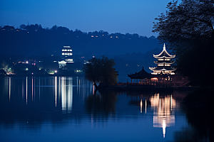 杭州城市风光地标风景摄影图