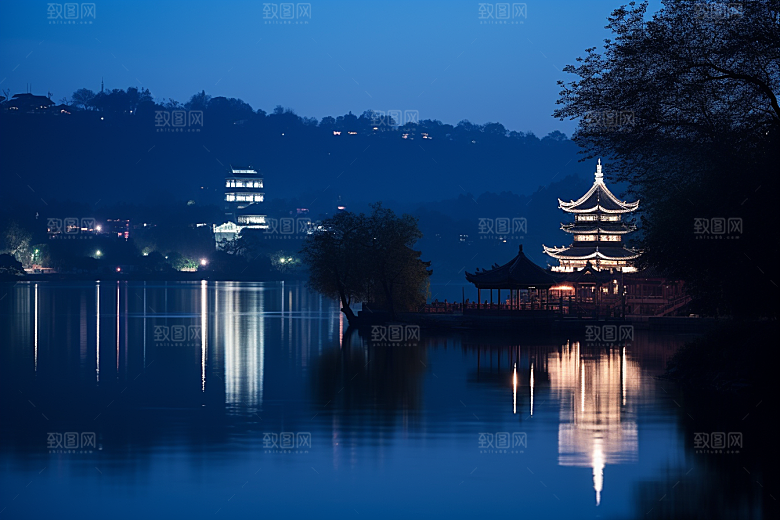 杭州城市风光地标风景摄影图