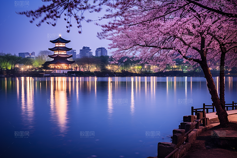 杭州城市风光江南风景摄影图