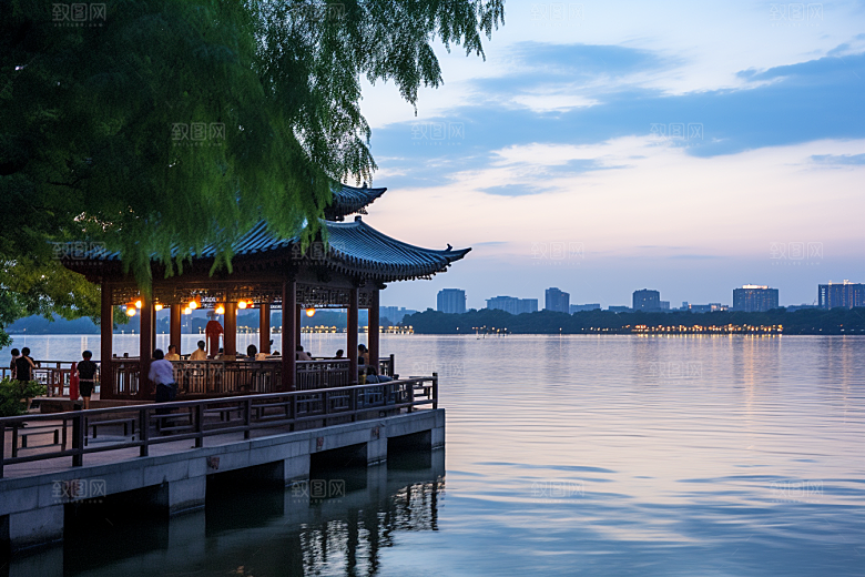 杭州城市风光旅行江南摄影图
