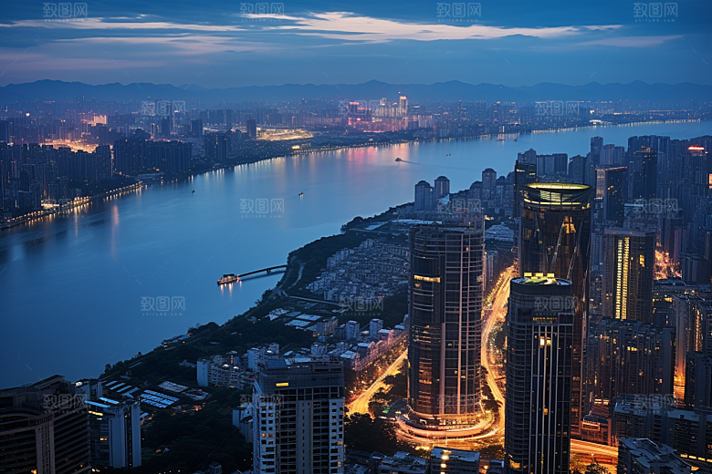 杭州城市风光风景地标摄影图