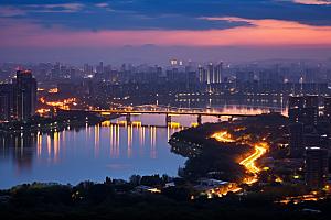 杭州城市风光都市旅行摄影图