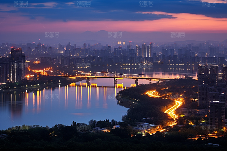 杭州城市风光都市旅行摄影图