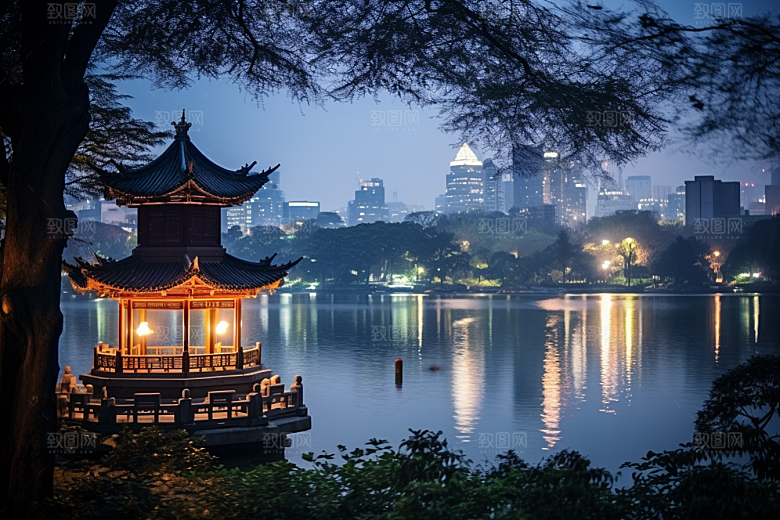 杭州城市风光南宋古都江南摄影图
