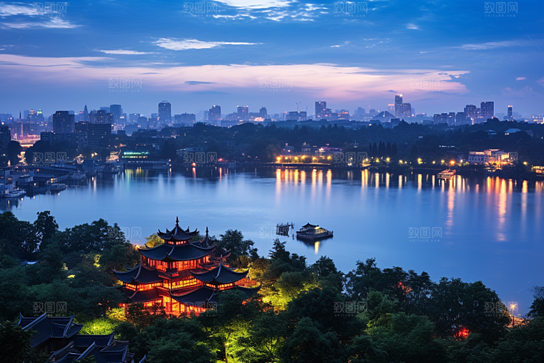 杭州城市风光旅游南宋古都摄影图