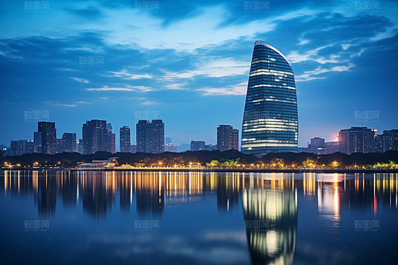 杭州城市风光地标高清摄影图