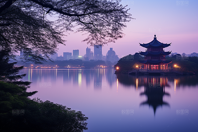 杭州城市风光国内游旅游摄影图
