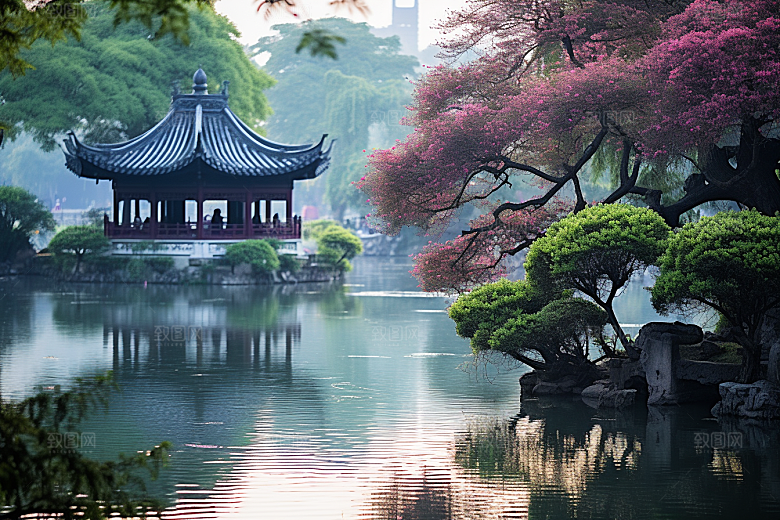 杭州城市风光江南旅行摄影图