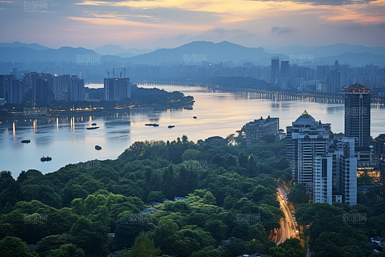 杭州城市风光景点国内游摄影图