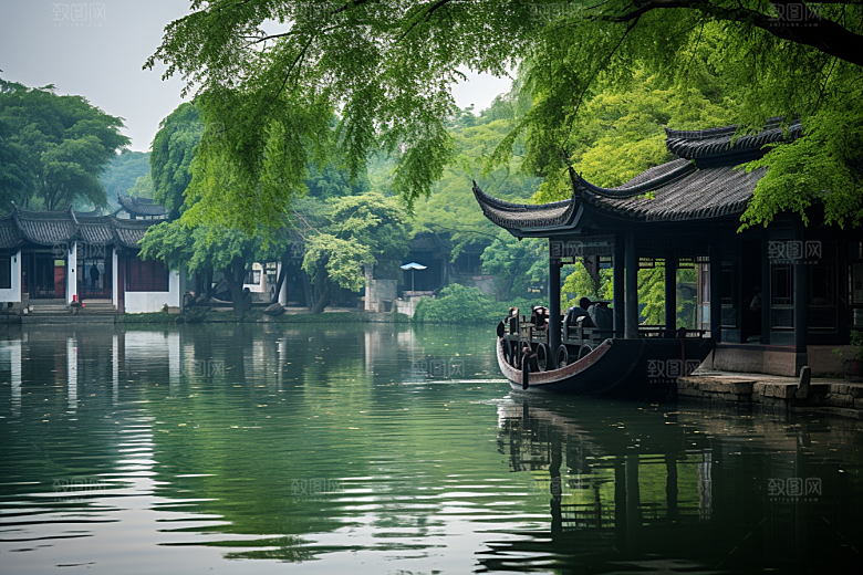 杭州城市风光地标景色摄影图