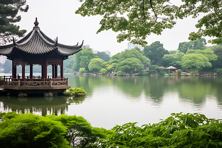 杭州城市风光南宋古都地标摄影图