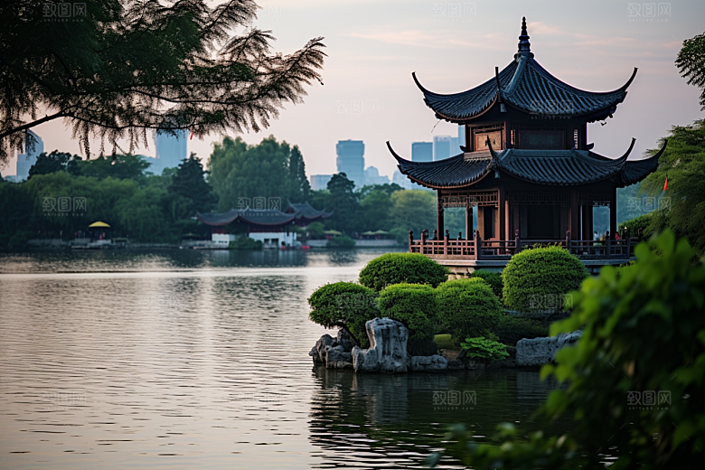 杭州城市风光江南风景摄影图