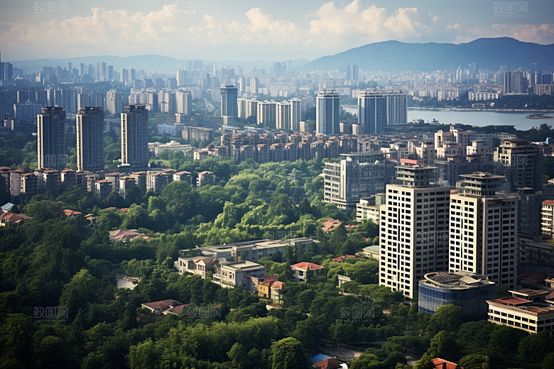 杭州城市风光地标高清摄影图