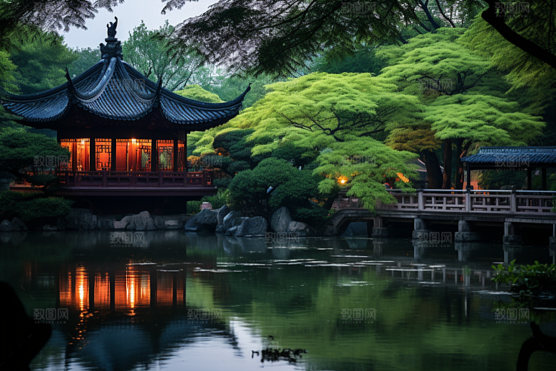 杭州城市风光旅行景点摄影图