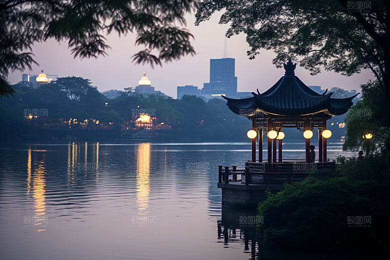 杭州城市风光风景景色摄影图