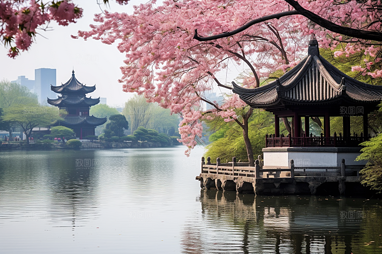 杭州城市风光江南旅行摄影图