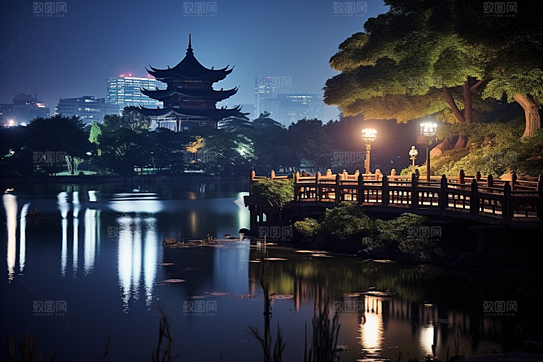 杭州城市风光景点风景摄影图