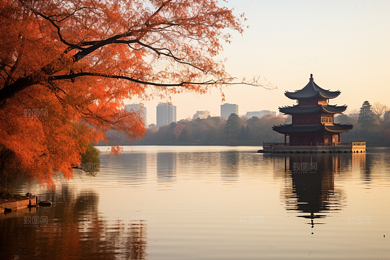 杭州城市风光江南风景摄影图