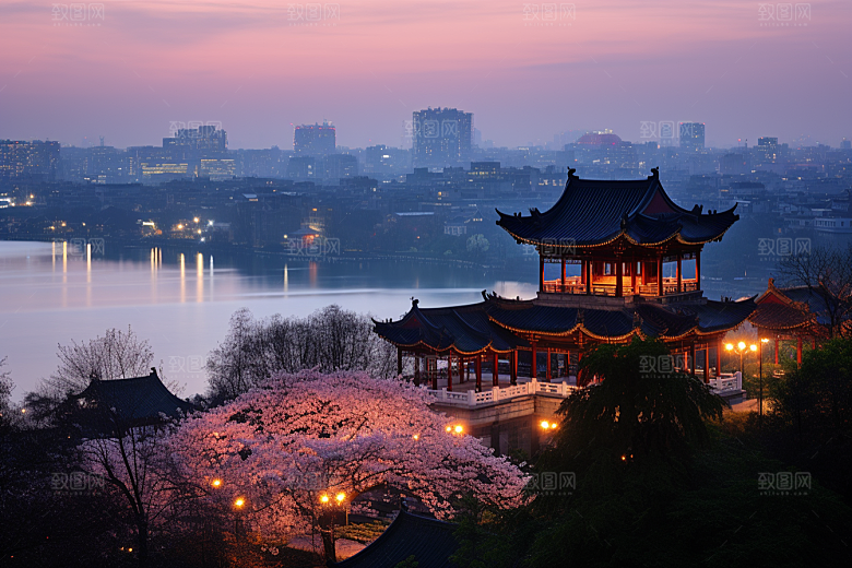 杭州城市风光江南风景摄影图