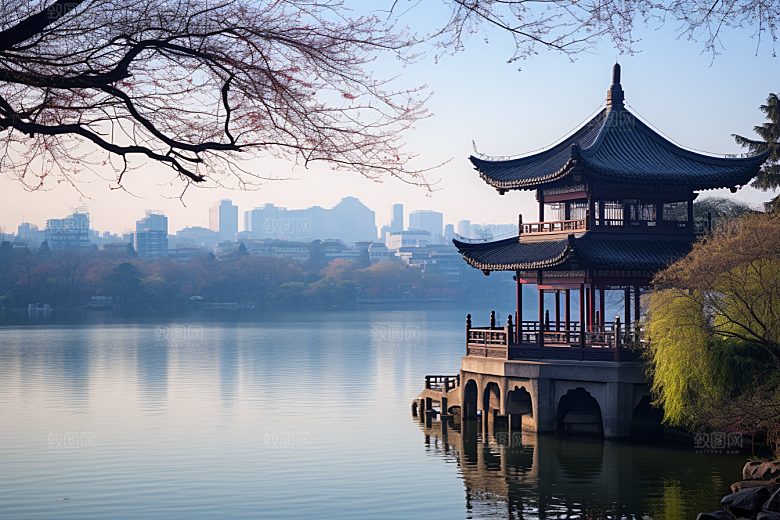 杭州城市风光旅行江南摄影图