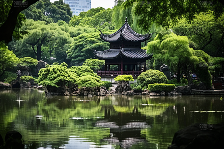 杭州城市风光旅行景点摄影图