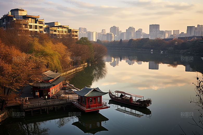 杭州城市风光旅游江南摄影图