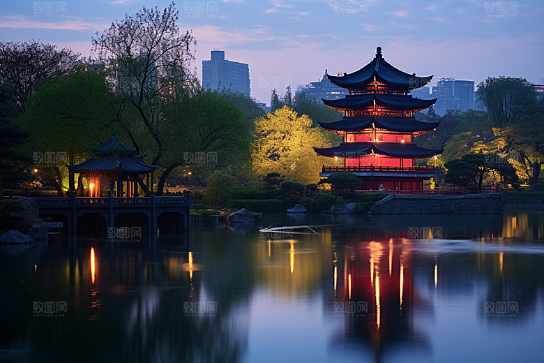 杭州城市风光国内游景色摄影图