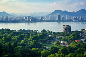 杭州城市风光风景旅行摄影图