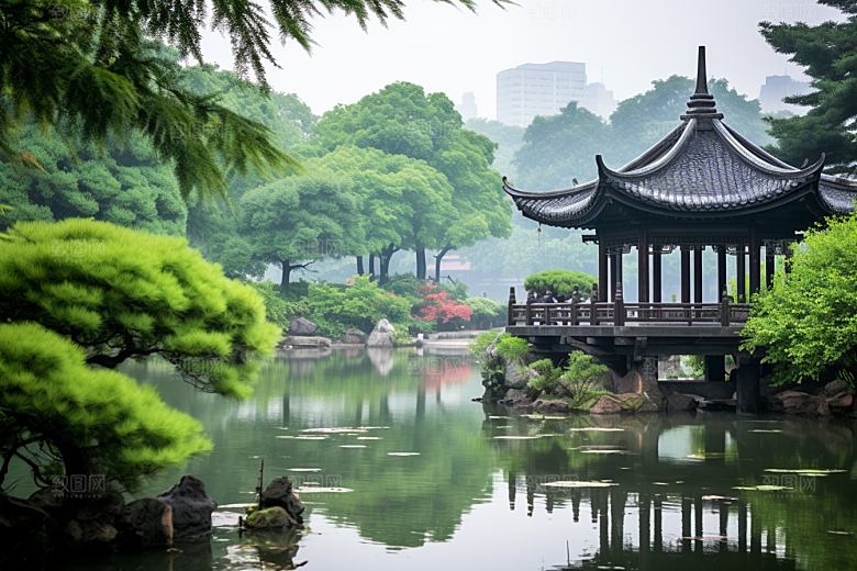 杭州城市风光地标旅游摄影图