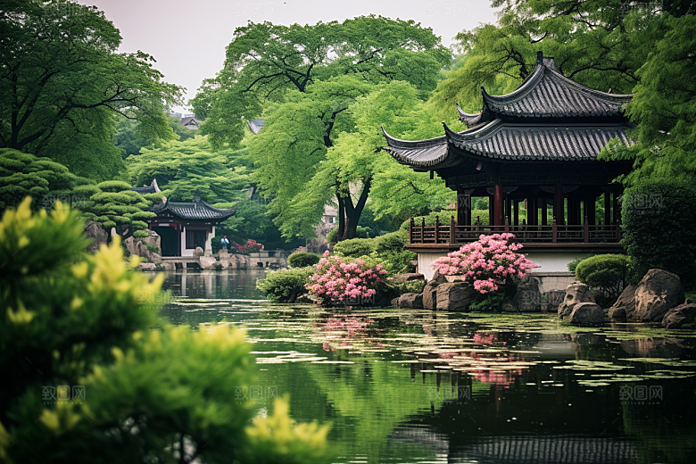 杭州城市风光景点风景摄影图
