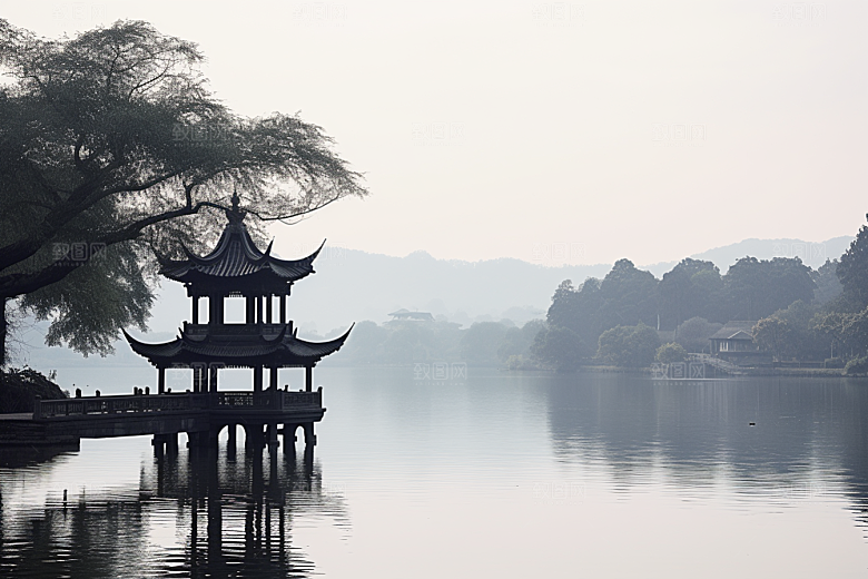杭州城市风光南宋古都旅行摄影图