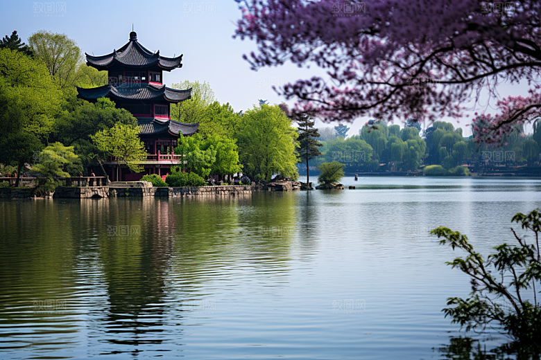 杭州城市风光景点景色摄影图