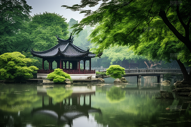 杭州城市风光高清景点摄影图