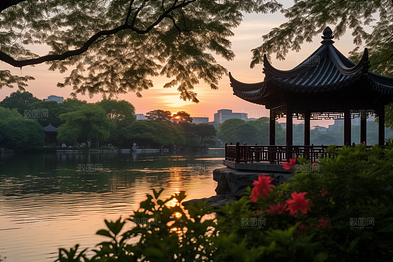 杭州城市风光国内游景色摄影图