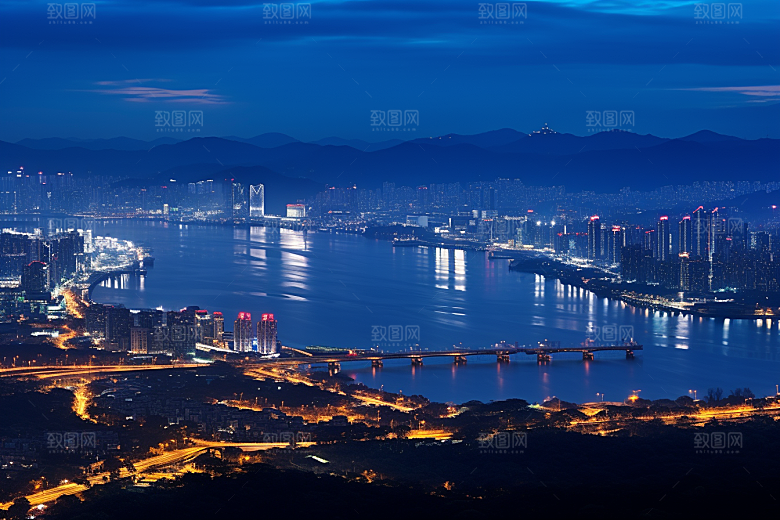 杭州城市风光风景都市摄影图
